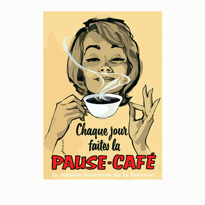 tableau décoratif - Pause café chaque jour - vinyle mat
