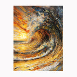 tableau décoratif - Vague au coucher- 90 – 120 cm