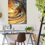 tableau décoratif - Vague au coucher- 90 – 120 cm