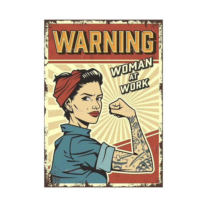 Plaque warning women - 21 x 30 cm