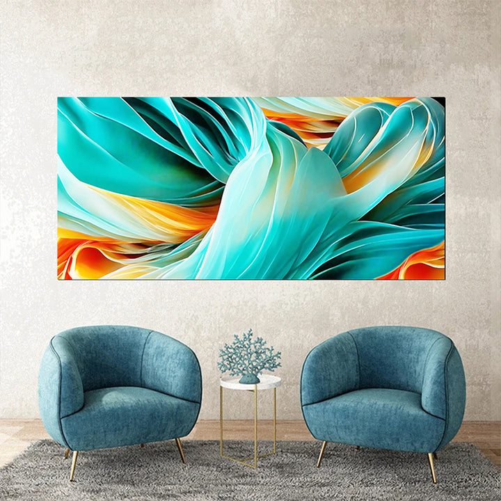 tableau décoratif foulard verte - 170x75 cm bâche