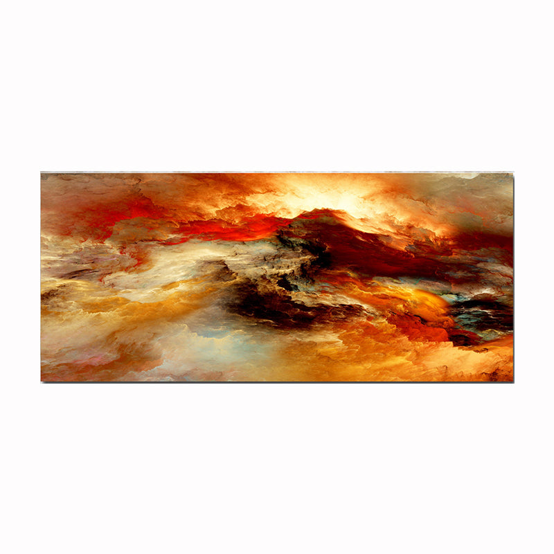 Tableau décoratif abstrait miel - 170x75 cm