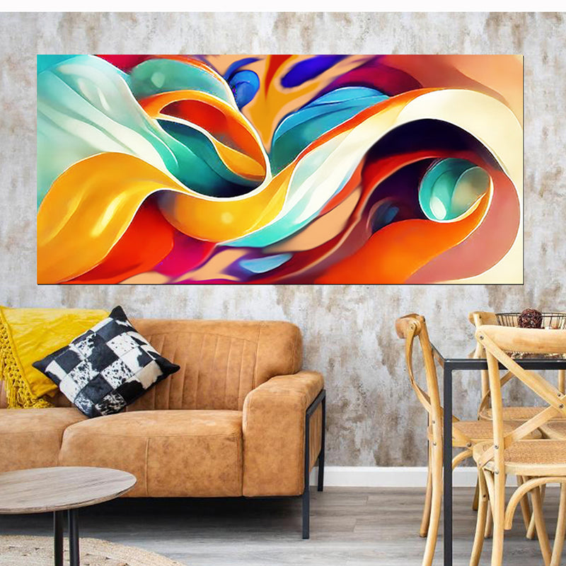 tableau décoratif bache - orangé abstraite - 170x75 cm