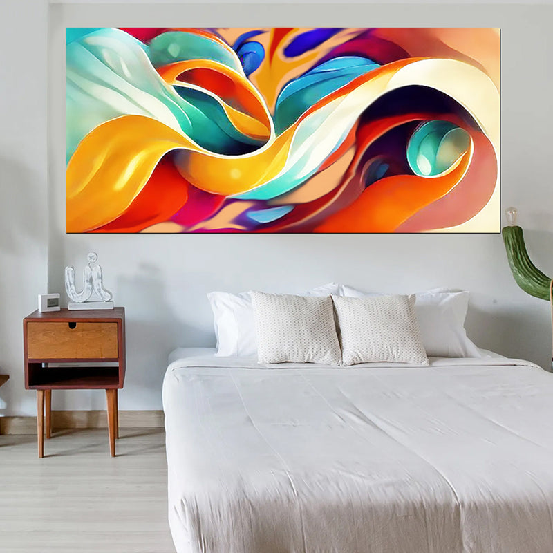 tableau décoratif bache - orangé abstraite - 170x75 cm