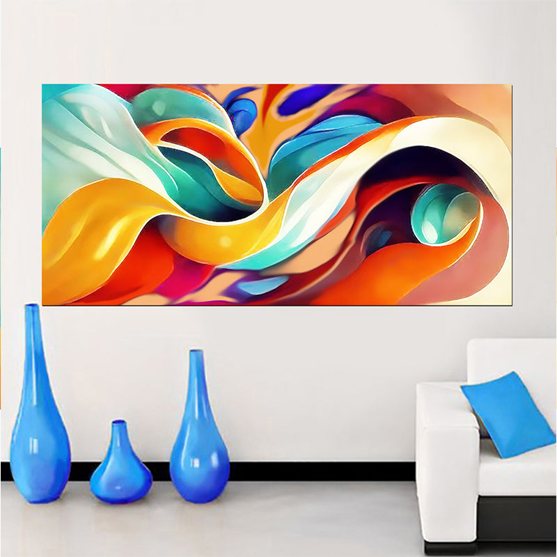 tableau décoratif bache - orangé abstraite - 170x75 cm