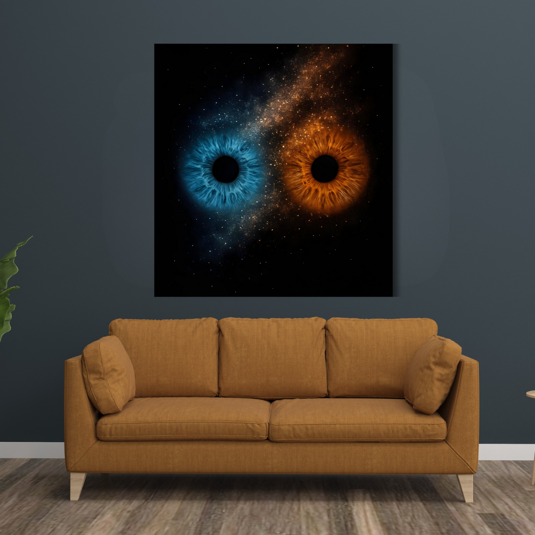 Tableau décoratif – Dualité Cosmique – 100 x 100 cm