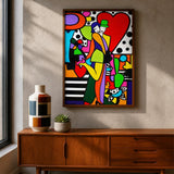 Tableau Pop Art Vibrant - Amour & Couleurs ( 100 cm X 70 cm )
