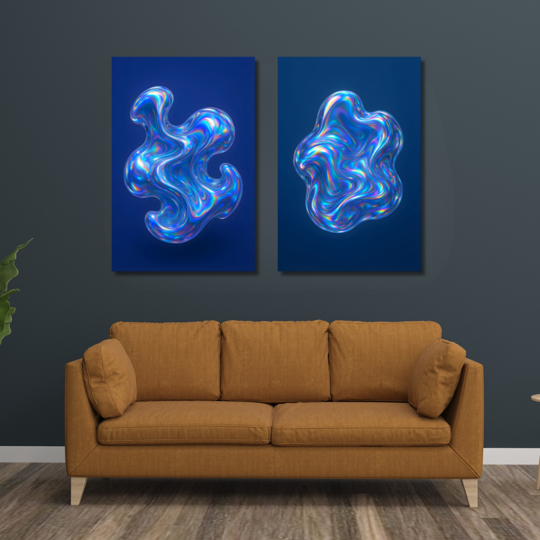 Tableaux décoratifs – Fusion Chromatique I & II – 50 x 40 cm chacun