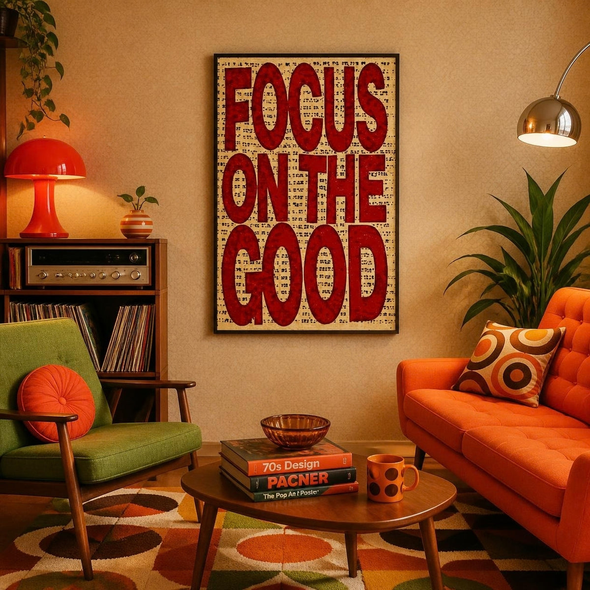 Tableau Décoratif Inspirant Focus On The Good - Vinyle sur MDF