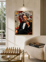 Tableau Décoratif Pop Art "Don Corleone Is King" – Pouvoir & Charisme ( 100 cm X 70 cm )