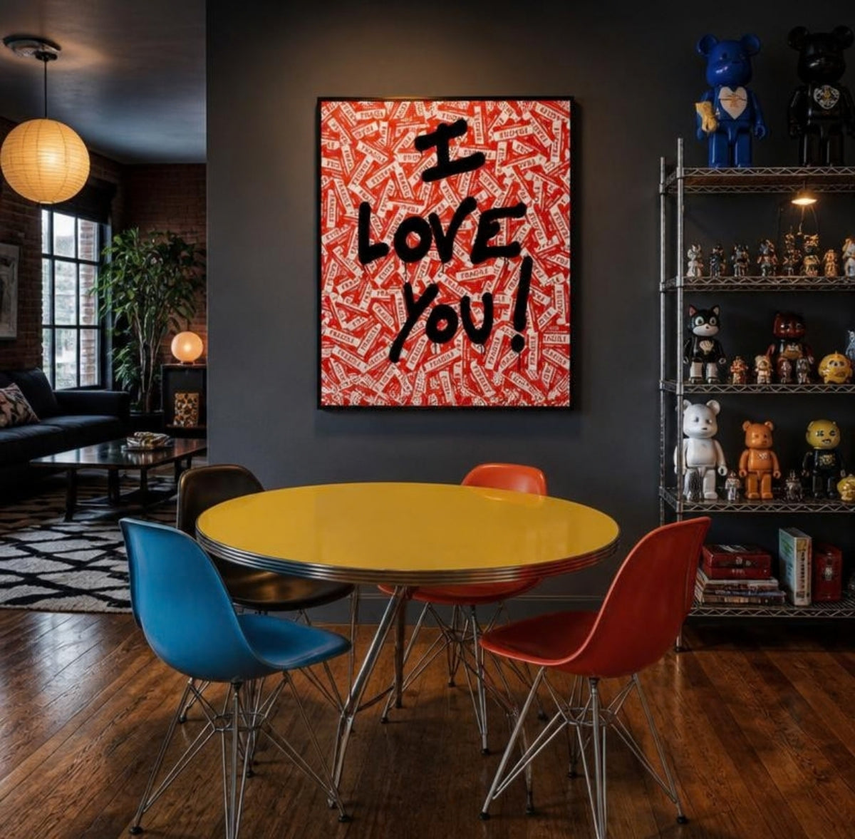Tableau Pop Art "Fragile Love" – Street Art & Romance Urbaine ( 100 cm X 80 cm )