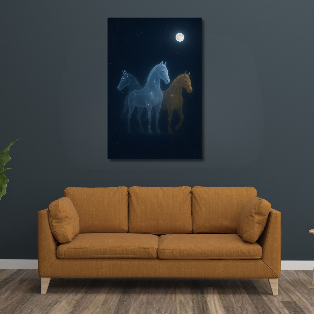 Tableau décoratif – Chevauchée Lunaire – 120 x 80 cm