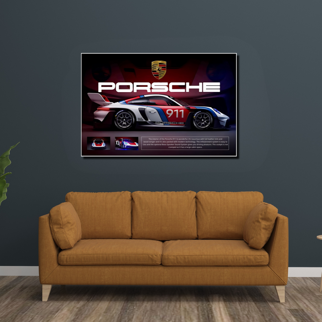Porsche 911 – L’icône de la vitesse - vinyle sur mdf - 60x40 cm