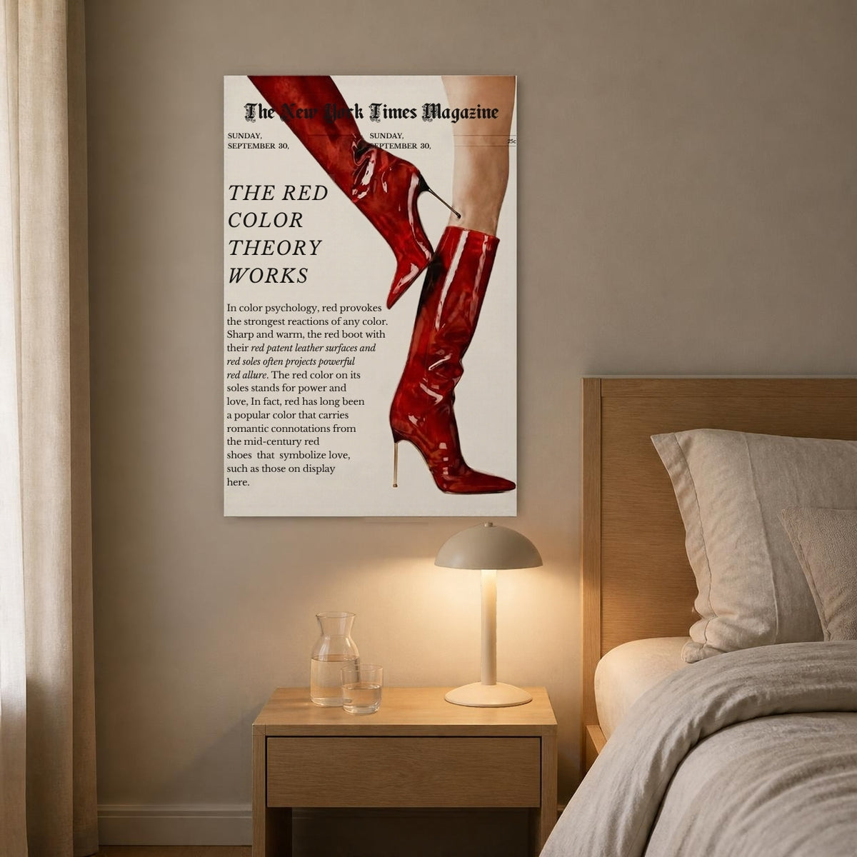Tableau Décoratif "The Red Color Theory" Style Magazine