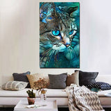 Tableau décoratif chat - 100 x 60 cm