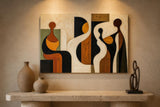 Tableau Abstrait "Harmonie Terrestre" – Art Moderne & Cubisme ( 100 cm X 80 cm )
