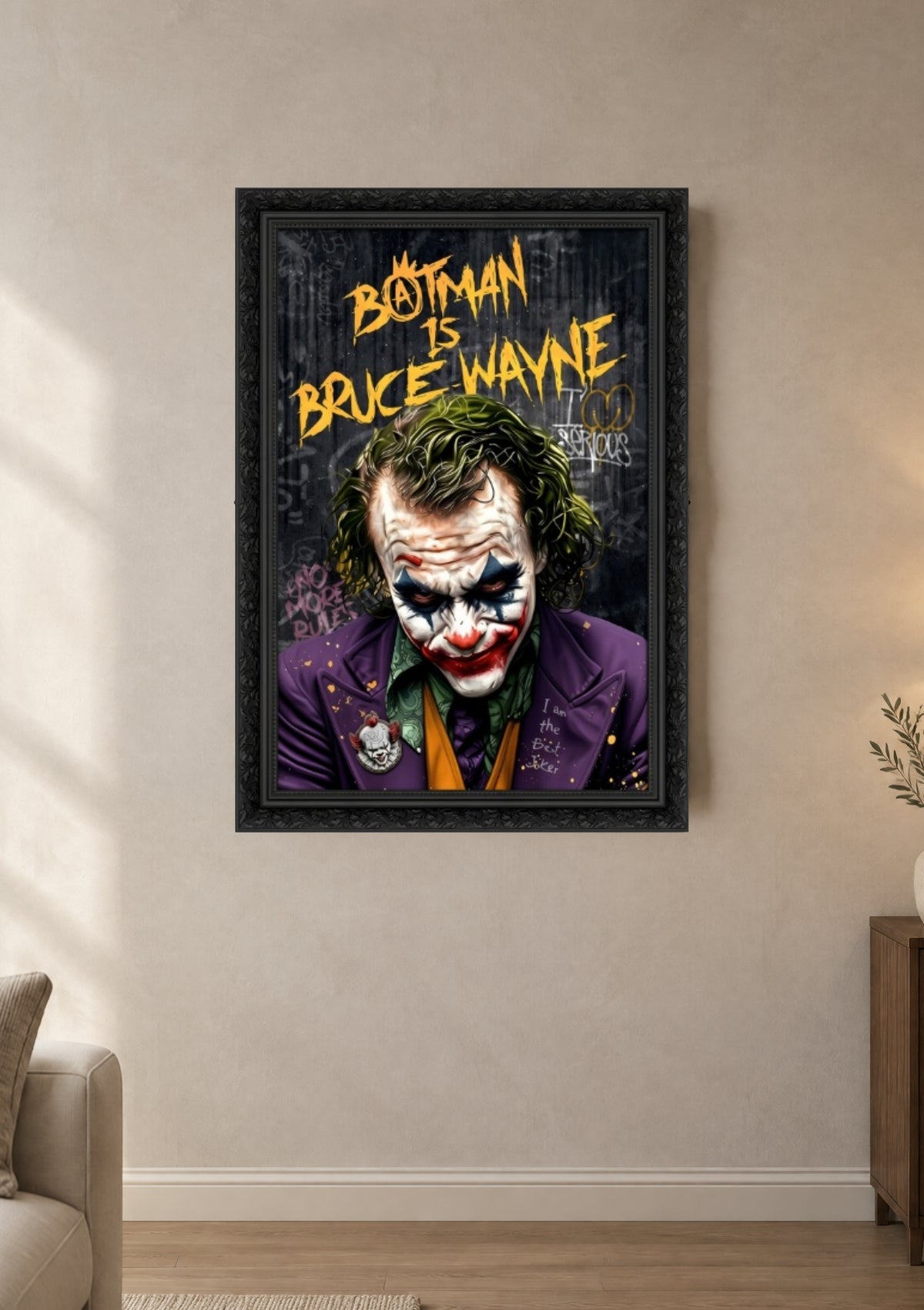 Tableau Décoratif "The Joker's Secret" – Street Art & Pop Culture  ( 100 cm X 70 cm )