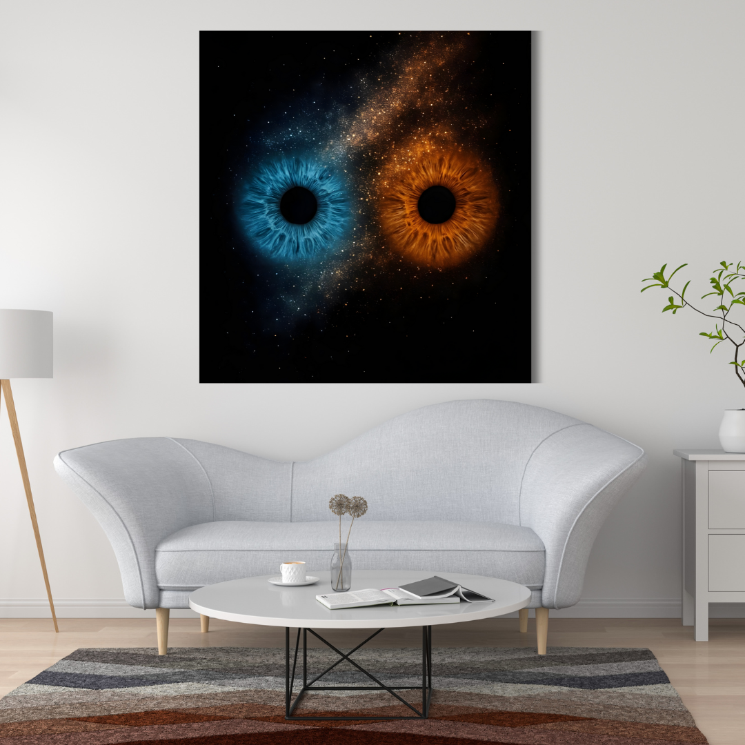 Tableau décoratif – Dualité Cosmique – 100 x 100 cm