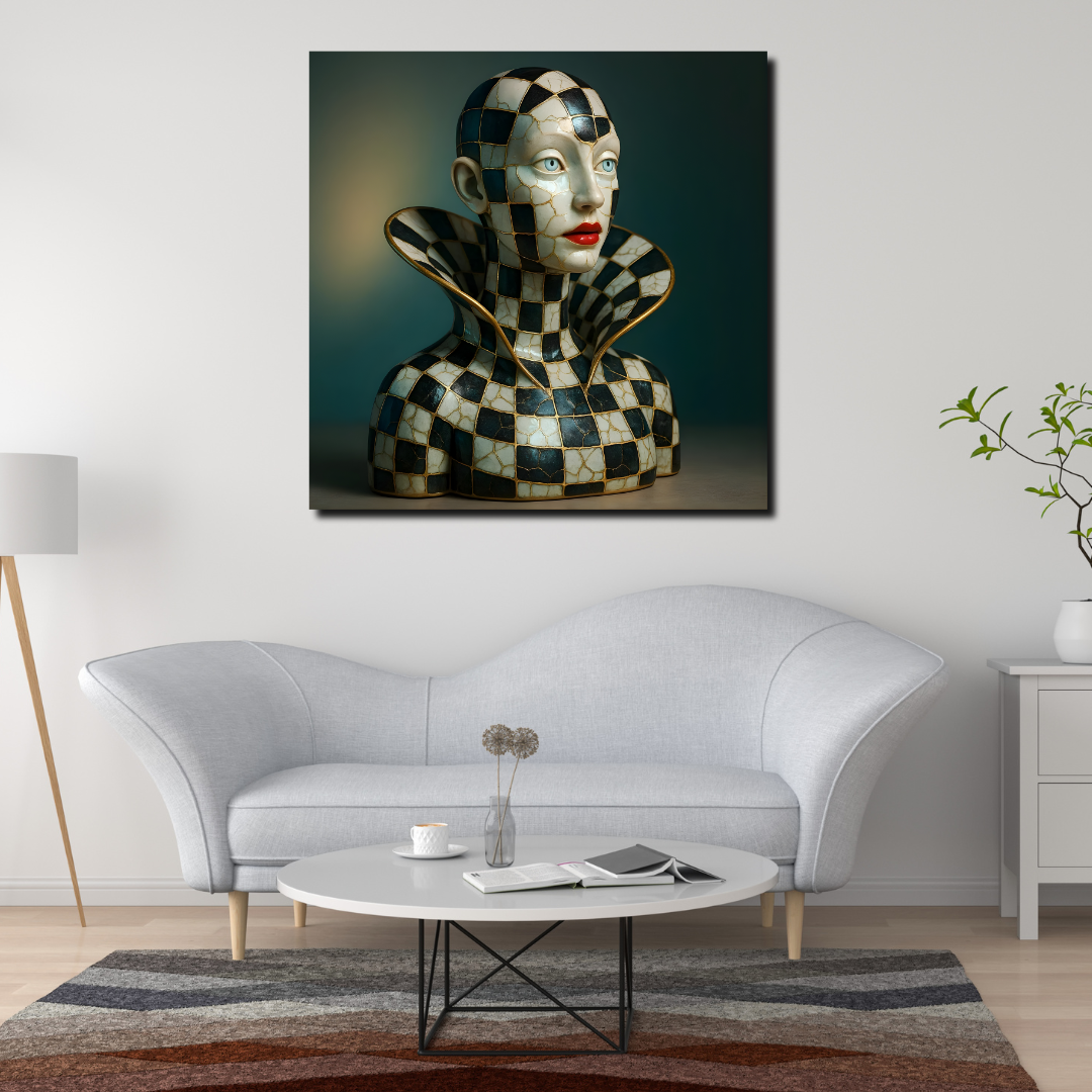 tableau décoratif - Reine du Damier 100 x 100 cm