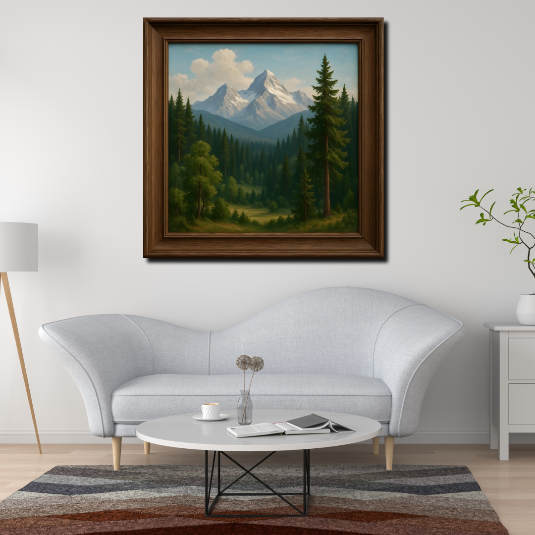 tableau décoratif - Sérénité Alpine - 100 x 100 cm