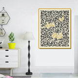 tableau 80x100 cm  calligraphie arabe beige لان شكرتم لازيدنكم