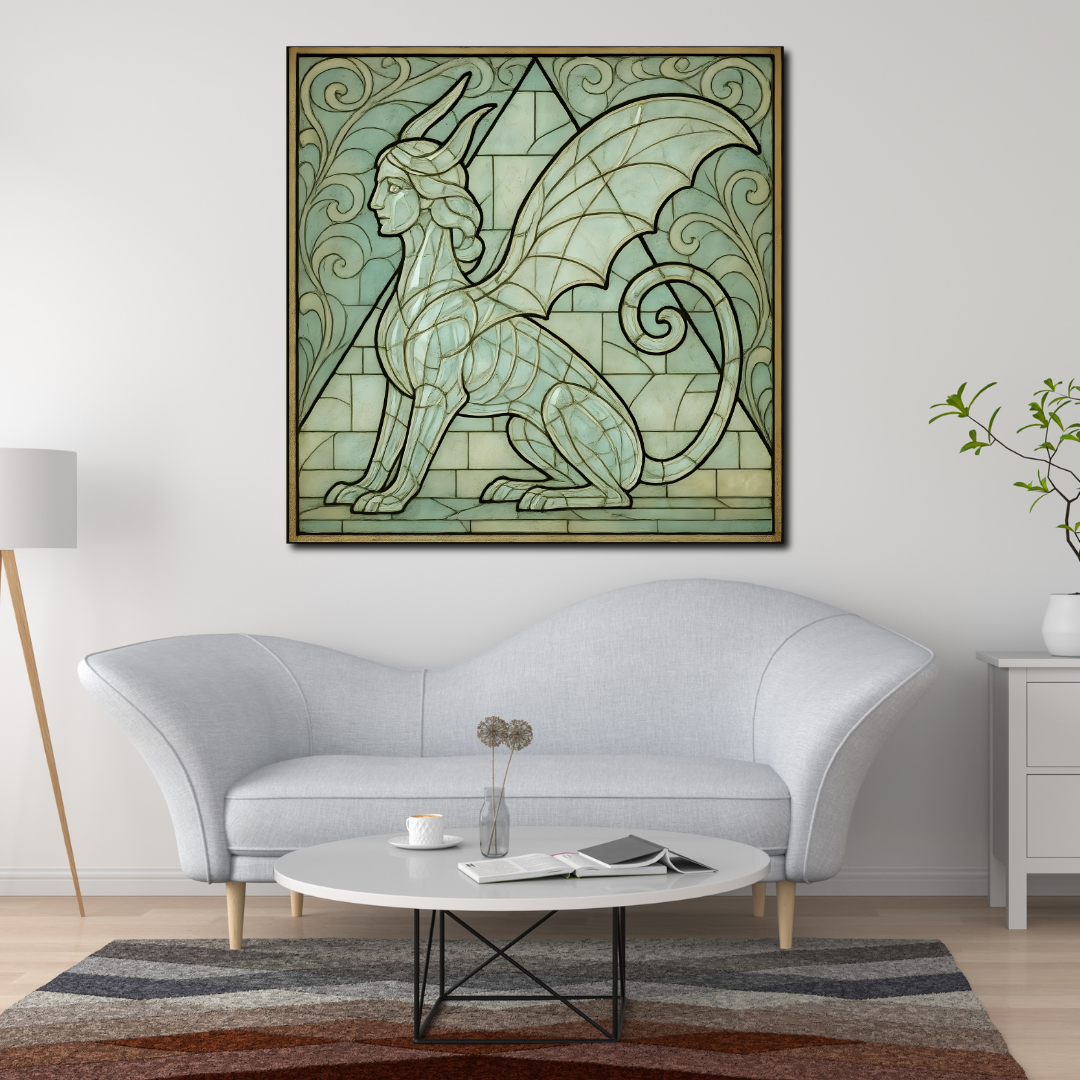 Tableau décoratif – Gardien des Mystères – 100 x 100 cm