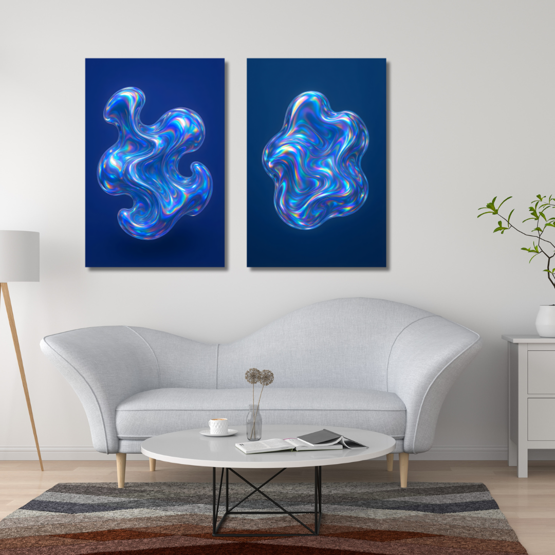 Tableaux décoratifs – Fusion Chromatique I & II – 50 x 40 cm chacun