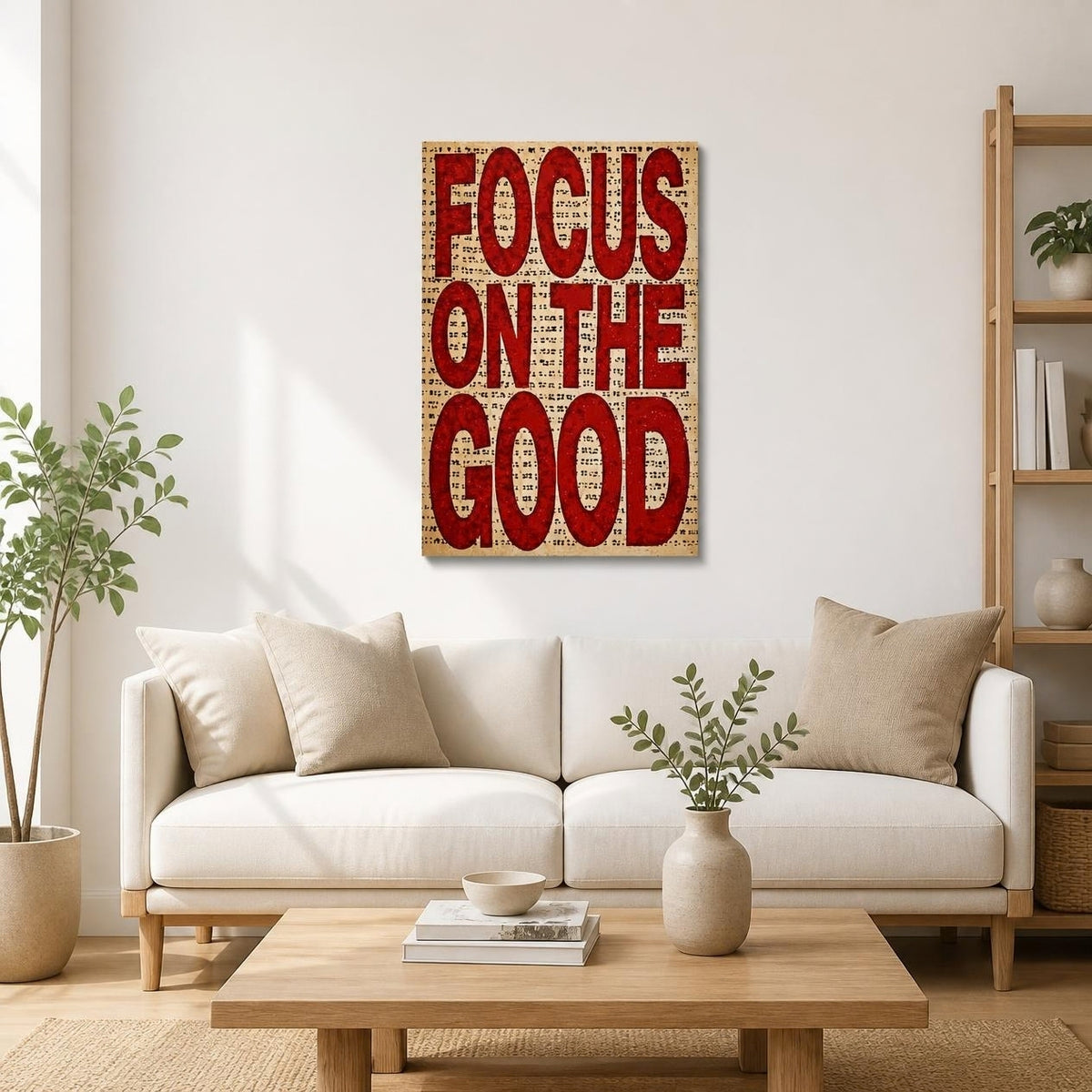 Tableau Décoratif Inspirant Focus On The Good - Vinyle sur MDF