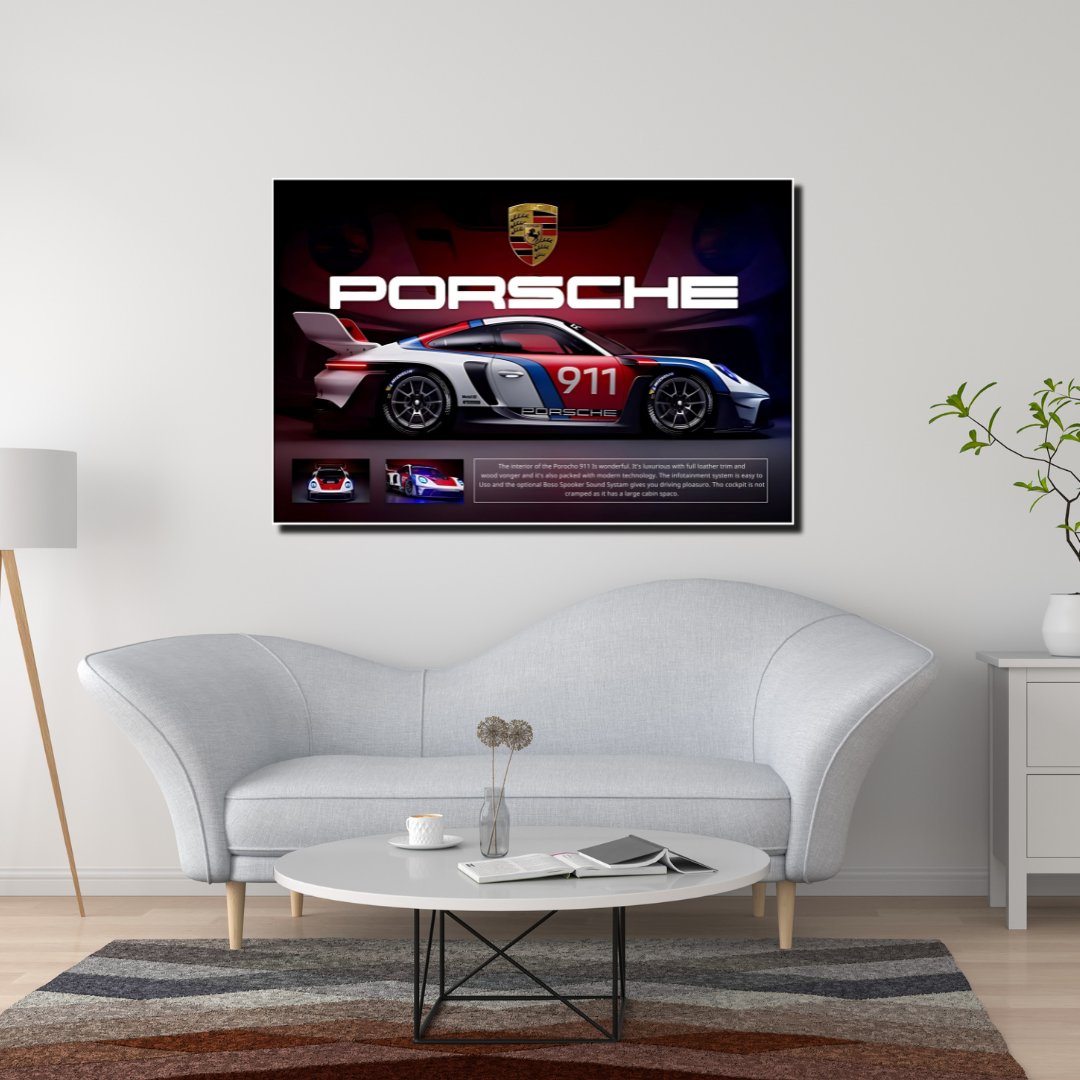 Porsche 911 – L’icône de la vitesse - vinyle sur mdf - 60x40 cm
