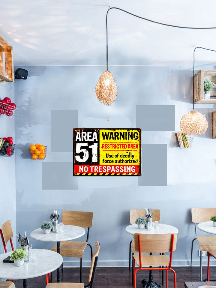 Plaque Area 51  - 21 x 30 cm mdf