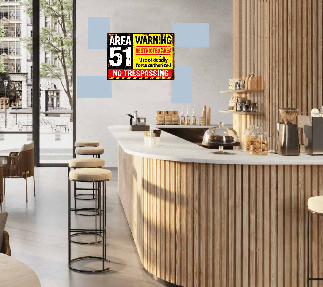 Plaque Area 51  - 21 x 30 cm mdf