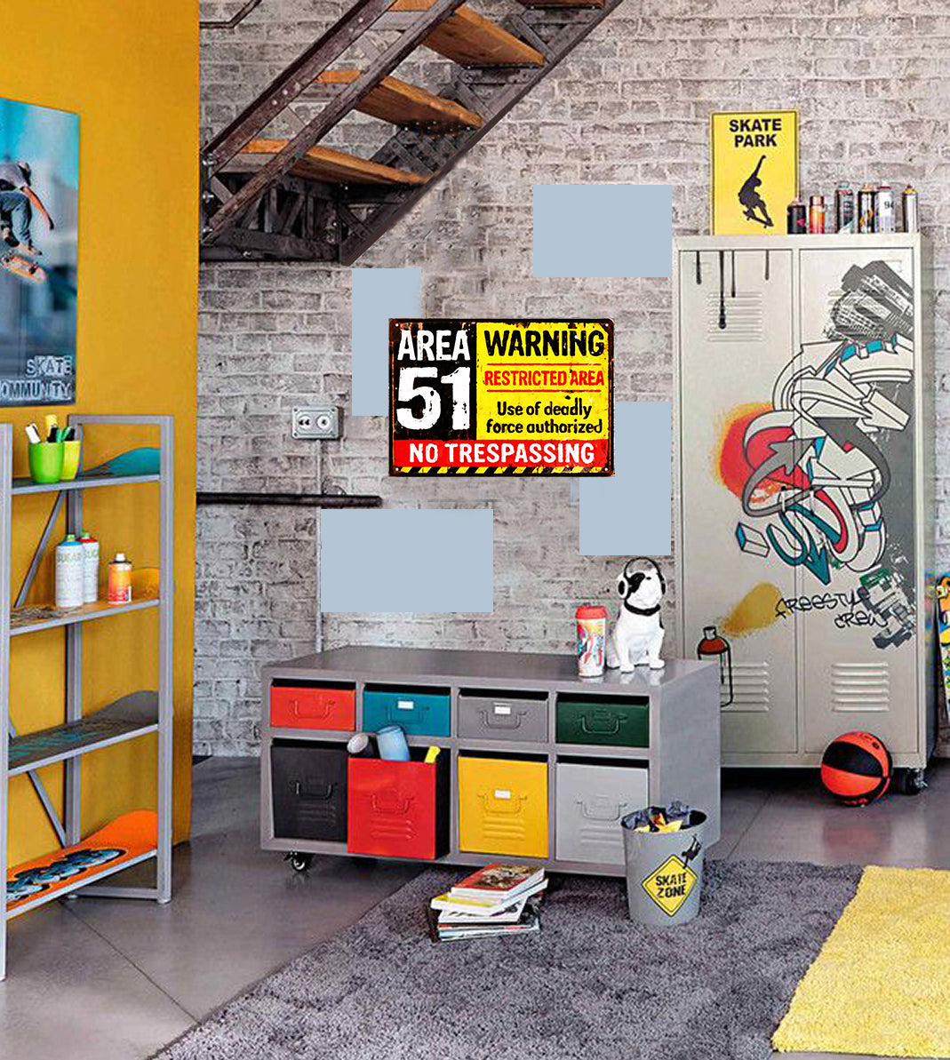 Plaque Area 51  - 21 x 30 cm mdf