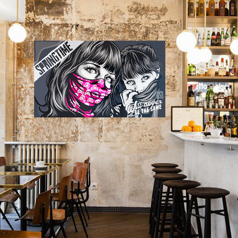 tableau décoratif - Graffiti Spring time - vinyle mat sur mdf -105 x 60 cm