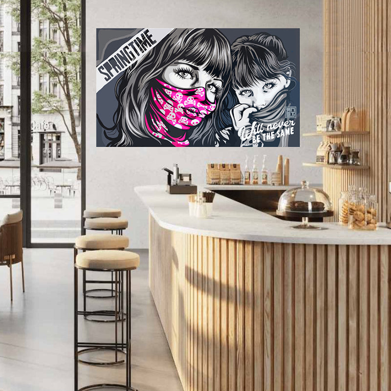 tableau décoratif - Graffiti Spring time - vinyle mat sur mdf -105 x 60 cm