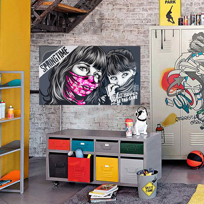 tableau décoratif - Graffiti Spring time - vinyle mat sur mdf -105 x 60 cm