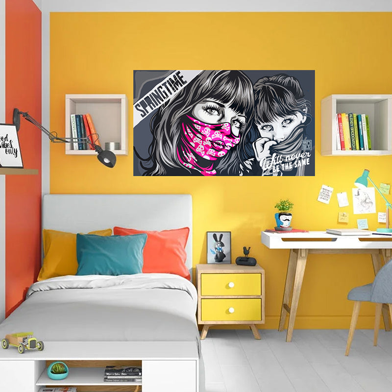 tableau décoratif - Graffiti Spring time - vinyle mat sur mdf -105 x 60 cm