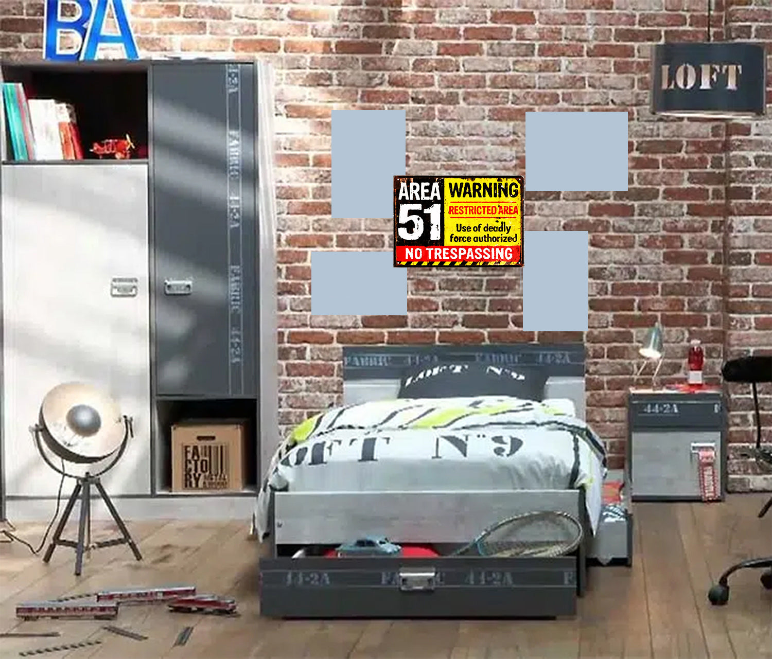 Plaque Area 51  - 21 x 30 cm mdf