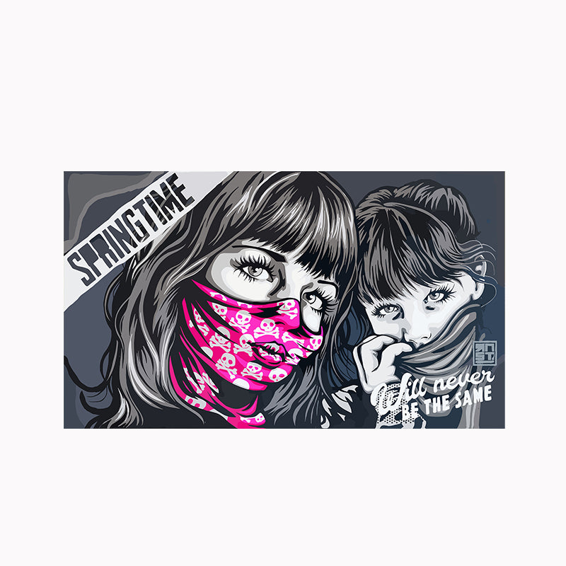 tableau décoratif - Graffiti Spring time - vinyle mat sur mdf -105 x 60 cm