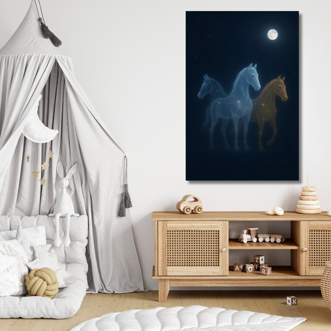 Tableau décoratif – Chevauchée Lunaire – 120 x 80 cm