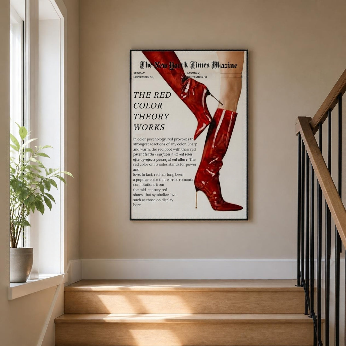 Tableau Décoratif "The Red Color Theory" Style Magazine