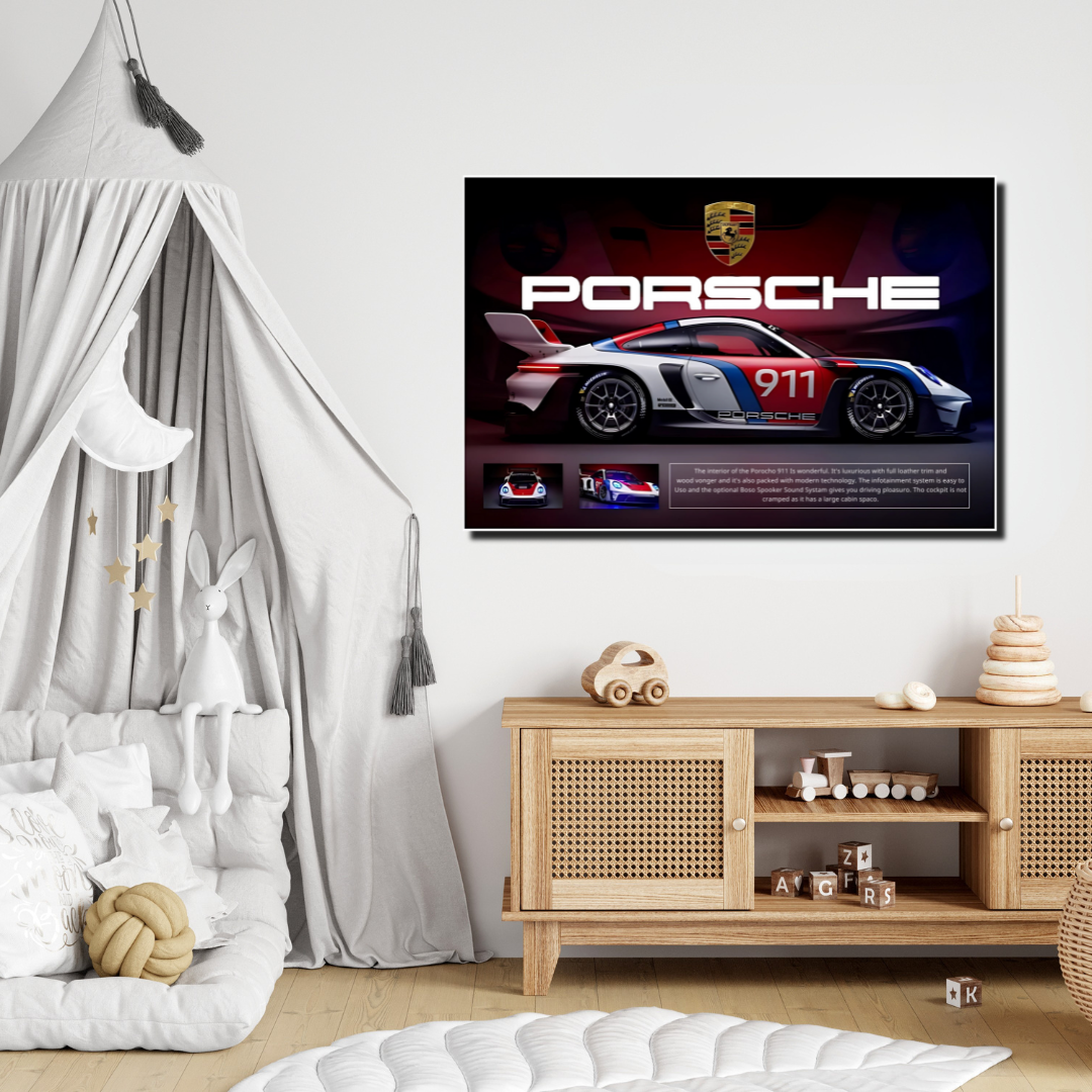 Porsche 911 – L’icône de la vitesse - vinyle sur mdf - 60x40 cm