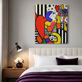Tableau Néo-Pop Art "Cœur & Couleurs" – Décoration Murale Joyeuse ( 100 cm X 80 cm )