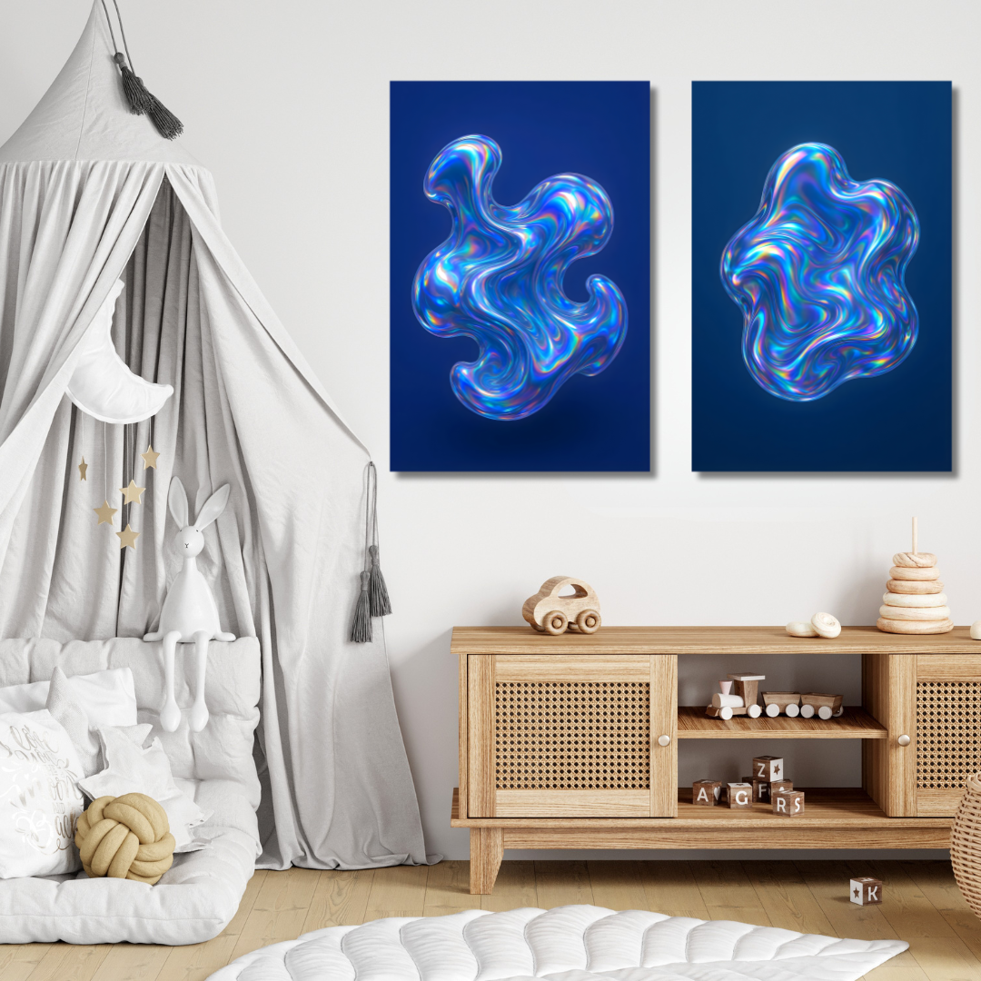 Tableaux décoratifs – Fusion Chromatique I & II – 50 x 40 cm chacun