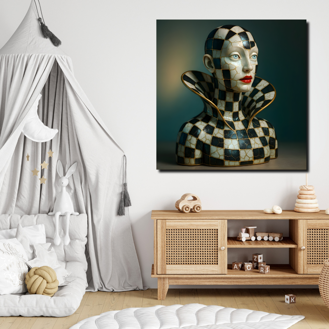 tableau décoratif - Reine du Damier 100 x 100 cm