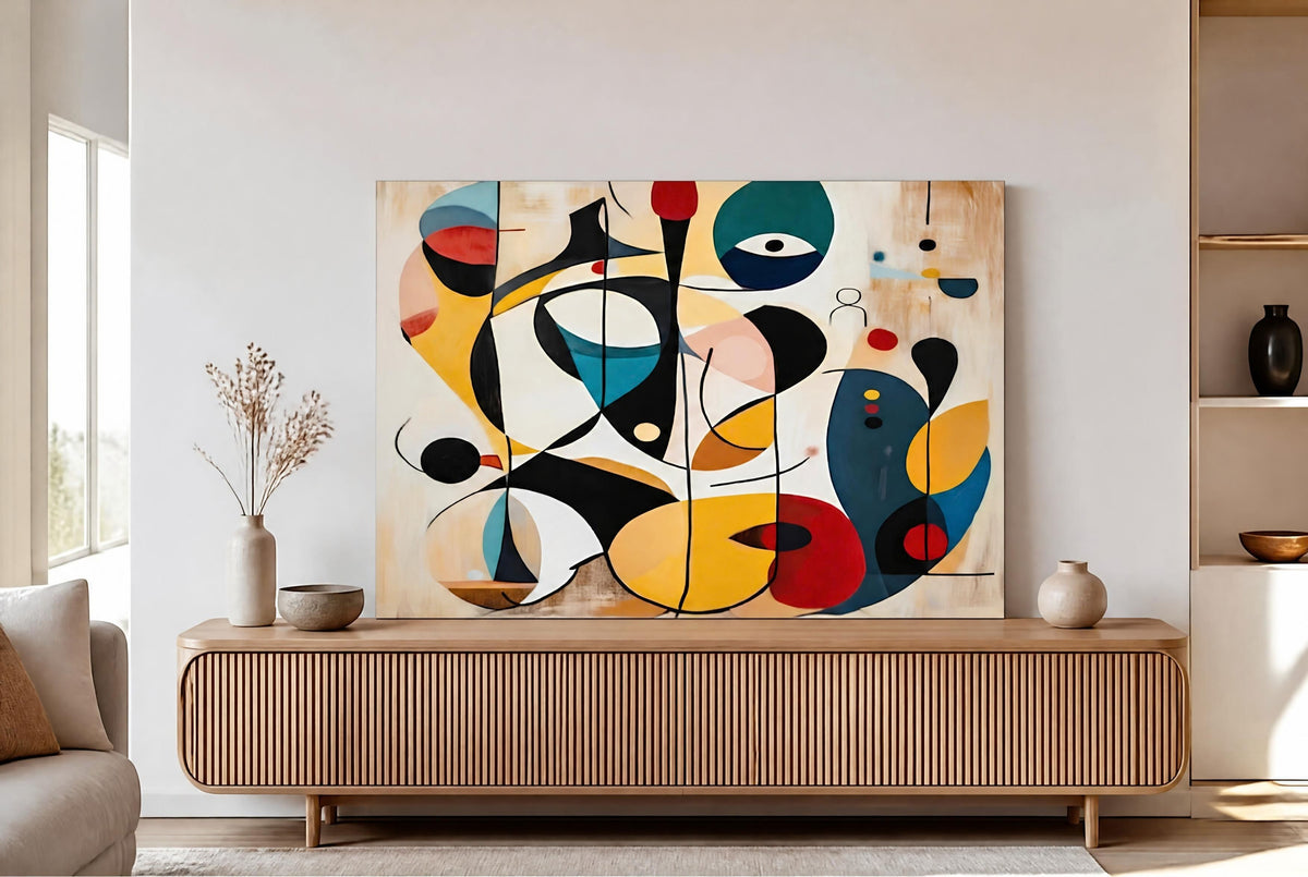 Écho Abstrait : Symphonie de Formes et de Couleurs (80 cm x 120 cm)