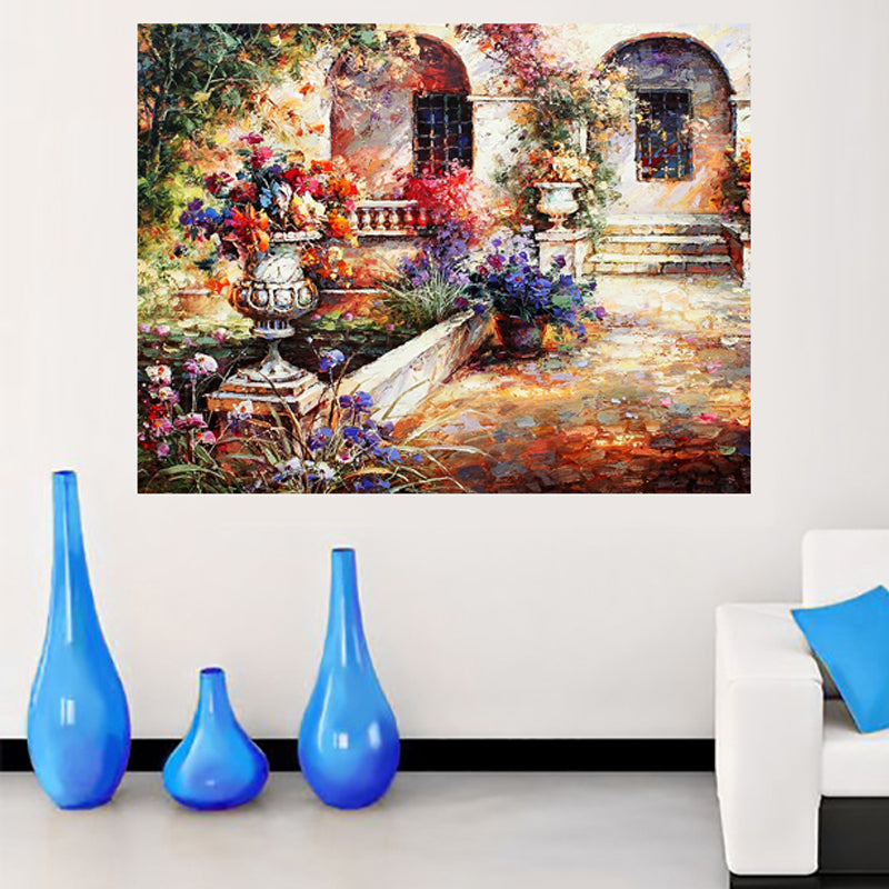 Tableau décoratif - jardin peinture - 100 x 80 cm