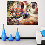 Tableau décoratif - jardin peinture - 100 x 80 cm
