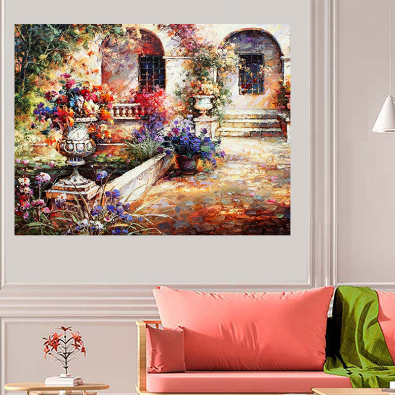 Tableau décoratif - jardin peinture - 100 x 80 cm