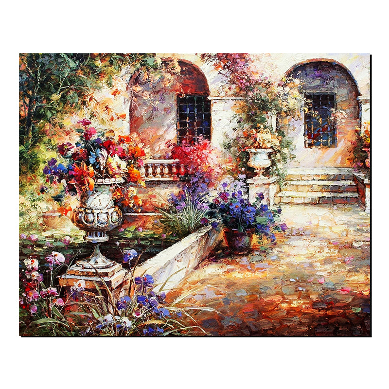 Tableau décoratif - jardin peinture - 100 x 80 cm
