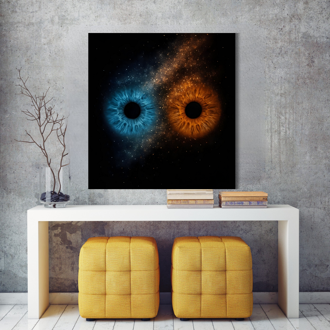 Tableau décoratif – Dualité Cosmique – 100 x 100 cm